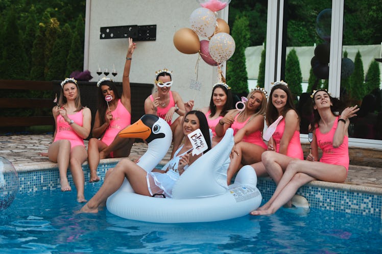 Friends celebrate with Palm Springs Bachelorette Party Instagram Captions.
