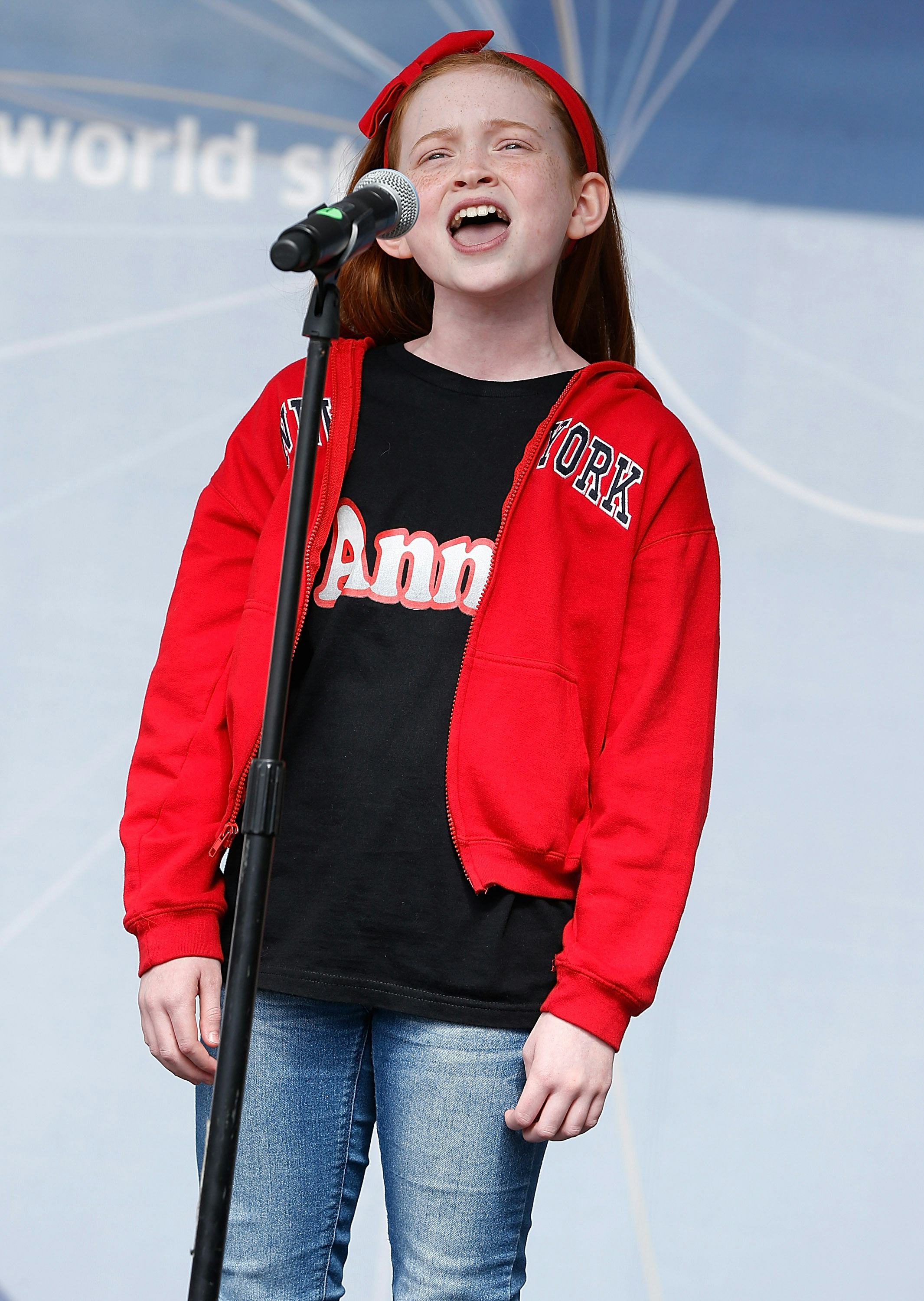 NEW YORK, NY - SEPTEMBER 27:  Sadie Sink of Annie performs at Broadway On The Hudson at Brookfield P&hellip;