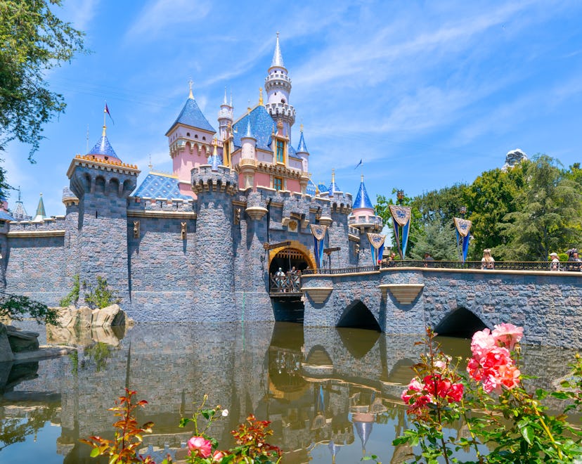 ANAHEIM, CA - MAY 27: General views of Sleeping Beauty Castle at Disneyland on May 27, 2022 in Anahe...