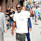 NEW YORK, NY - JULY 29:  Idris Elba seen outside "The Late Show with Stephen Colbert" on July 29, 20...
