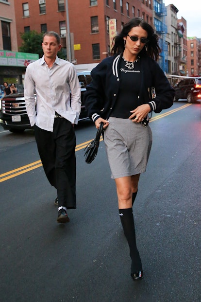 NEW YORK NY - AUGUST 9:: Bella Hadid and boyfriend Marc Kaman seen heading for dinner in New York Ci...