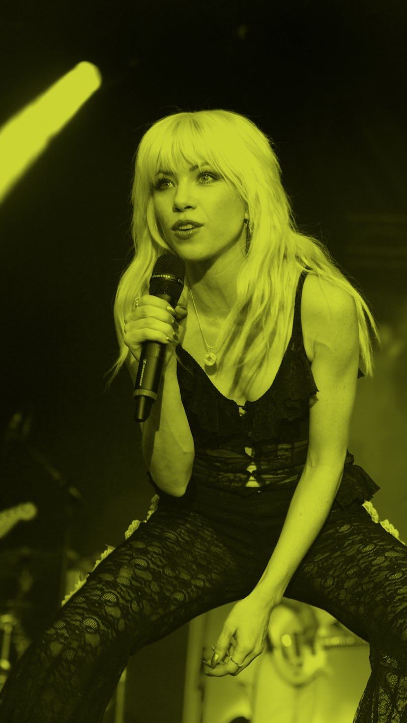 LONDON, ENGLAND - JULY 11: Carly Rae Jepsen performs on stage at Somerset House on July 11, 2022 in ...