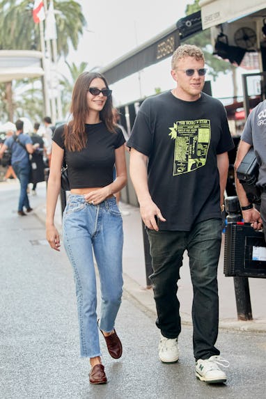 CANNES, FRANCE - MAY 24: Emily Ratajkowski and Sebastian Bear-McClard are seen during the 75th annu...
