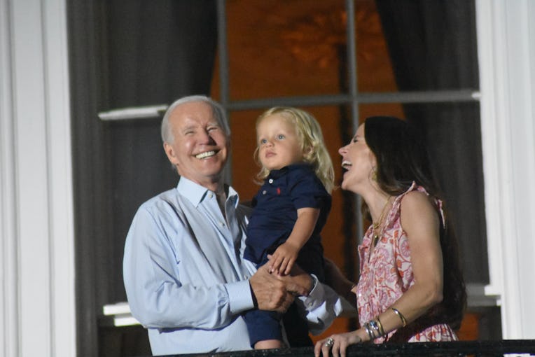 WASHINGTON, DC, USA - JULY 4 : U.S. President Joe Biden, his grandson Beau Biden and Ashley Biden wa...