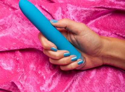 Person trying a new sex toy from Babeland.
