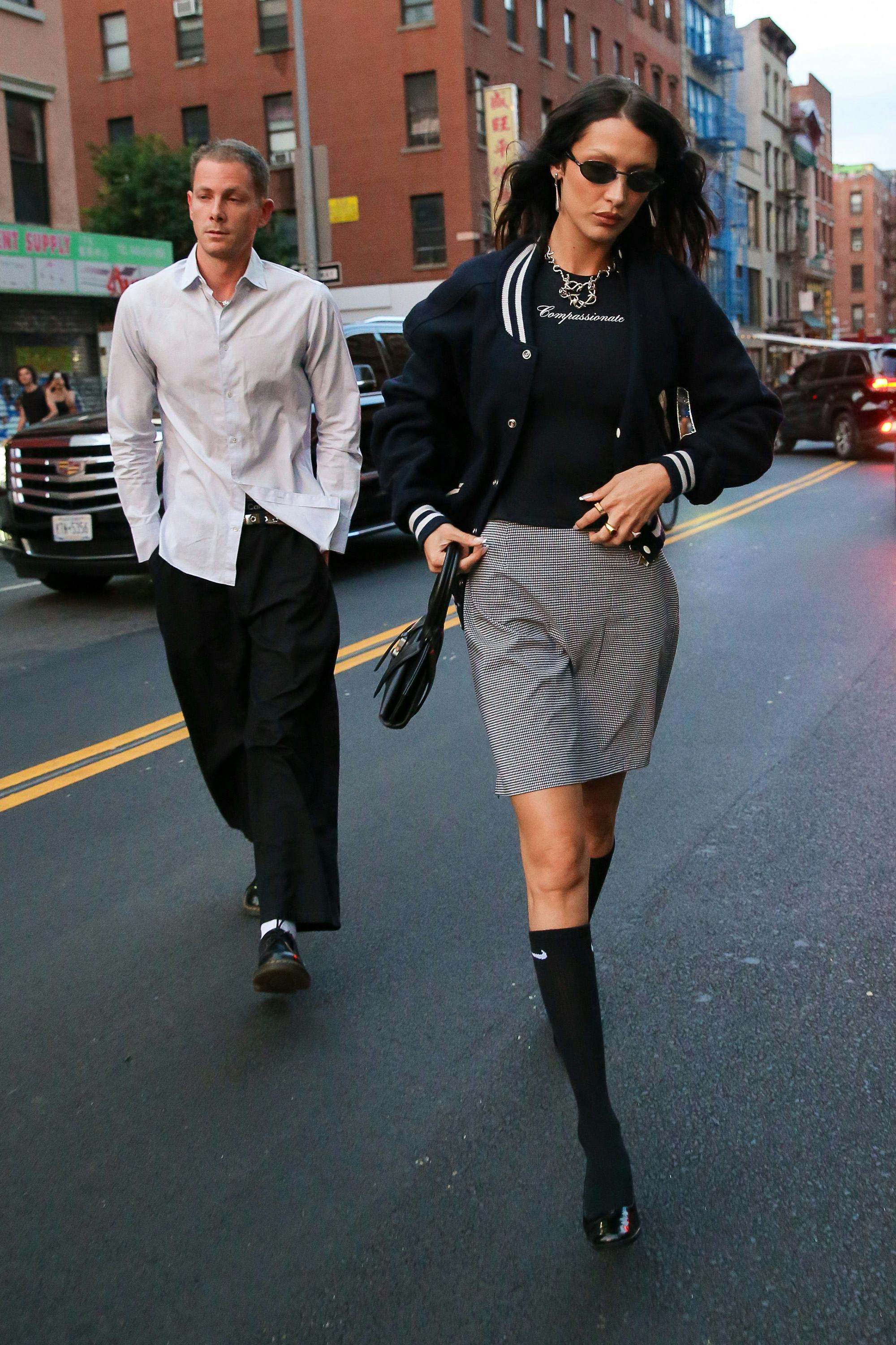 Bella Hadid and boyfriend Marc Kaman seen heading for dinner in New York City