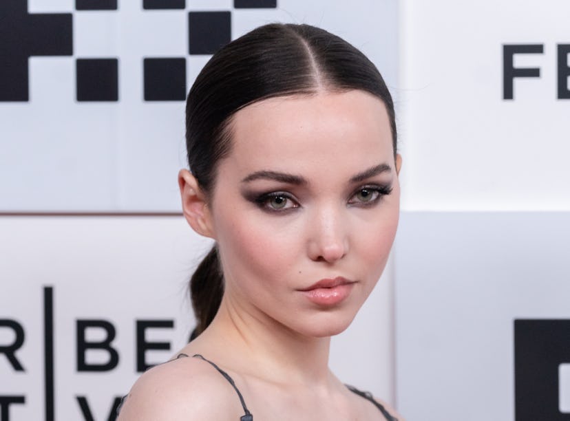 Dove Cameron, before bleaching her eyebrows, on June 12, 2022 in New York City.