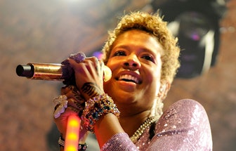 MANCHESTER, ENGLAND - OCTOBER 02:  Kelis performs at The Warehouse Project, an annual series of gigs...