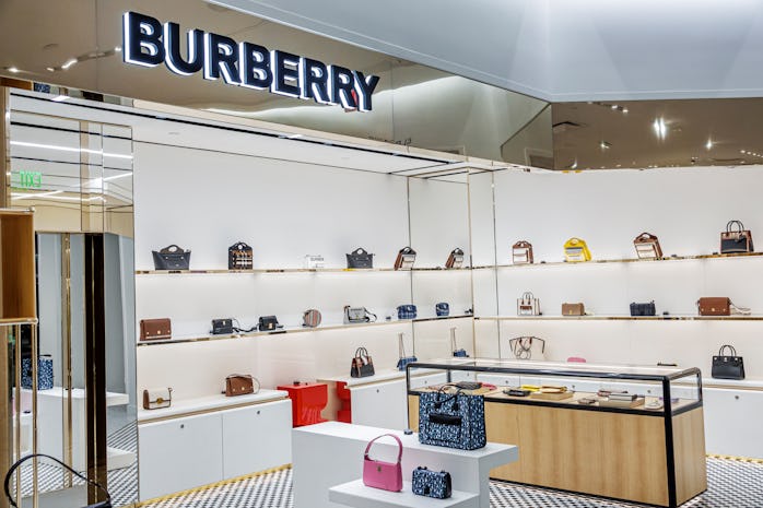 Bal Harbour, Florida, Bal Harbour Shops, Burberry, British fashion women's handbags. (Photo by: Jeff...