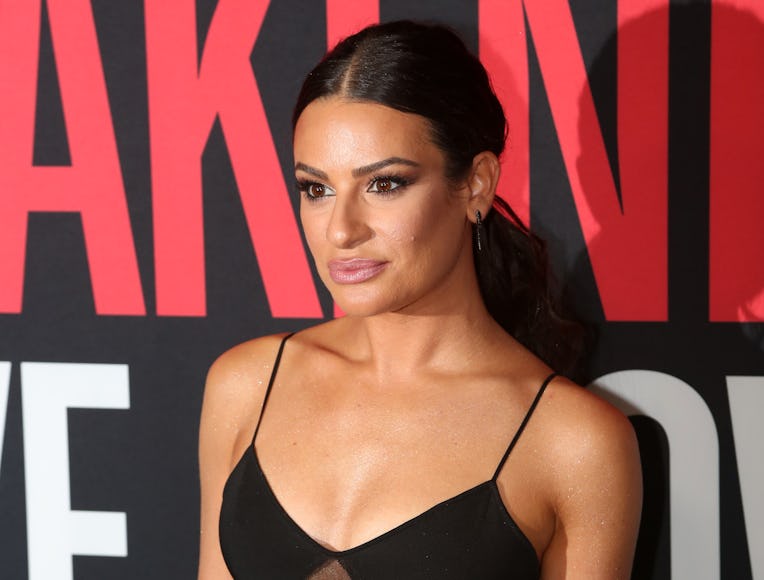 NEW YORK, NEW YORK - APRIL 25: Lea Michele poses at the NYC Premiere of The HBO Max Documentary "Spr...