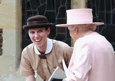 KING'S LYNN, ENGLAND - JULY 05: Prince George's nanny, Maria Teresa Turrion Borrallo (in her Norlan...