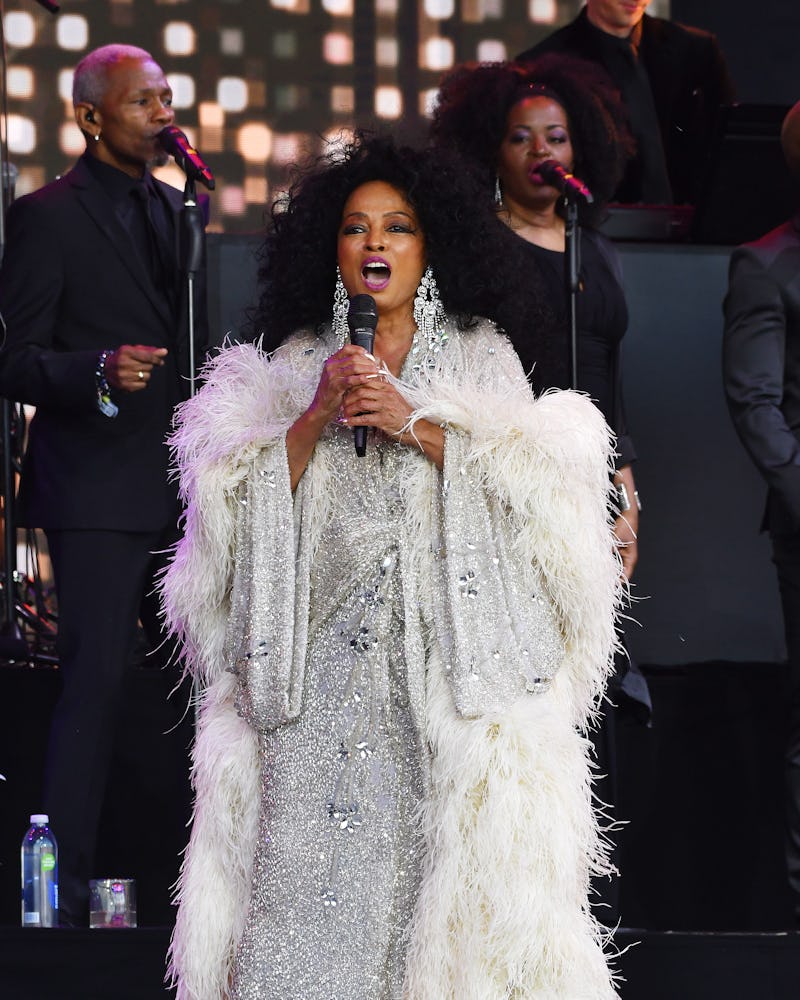 Diana Ross performs on the Pyramid stage during day five of Glastonbury Festival at Worthy Farm, Pil...