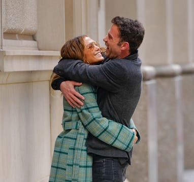 NEW YORK, NEW YORK - SEPTEMBER 26: Jennifer Lopez and Ben Affleck are seen on September 26, 2021 in ...