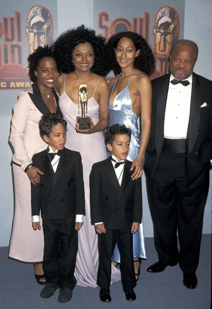 Rhonda Ross, Diana Ross, Tracee Ellis Ross, Berry Gordy, Evan Naess and Ross Arne Naess at the Shrin...