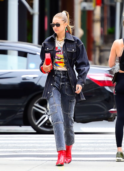 Gigi Hadid is seen walking in Soho on September 6, 2019 in New York City.