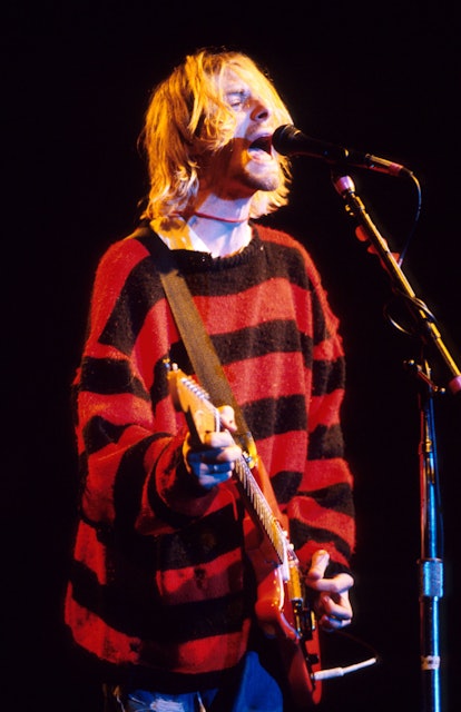 (NO TABLOIDS)    Kurt Cobain of Nirvana during Nirvana in New York, New York.  (Photo by Kevin Mazur...