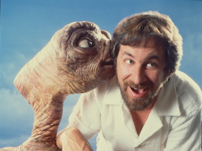 E.T.: The Extra-Terrestrial and Steven Spielberg pose for a portrait in Los Angeles, California circ...