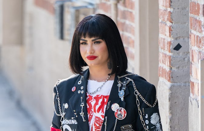 LOS ANGELES, CA - JULY 14: Demi Lovato is seen at "Jimmy Kimmel Live" on July 14, 2022 in Los Angele...