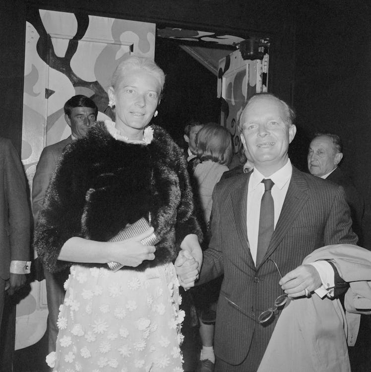 Truman Capote with Mrs. Winston Guest at party at "The Electric Circus" in the East Village. 