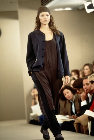 NEW YORK, NY - CIRCA 1992: Kate Moss at the Calvin Klein Spring 1993 show circa 1992 in New York Cit...
