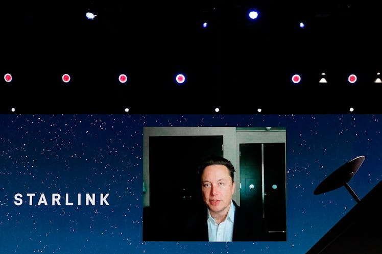 Elon Musk, the Chief Engineer of SpaceX, speaking about the Starlink project at MWC hybrid Keynote d...