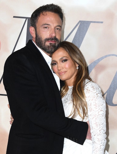 LOS ANGELES, CALIFORNIA - FEBRUARY 08: Ben Affleck and Jennifer Lopez arrives at the Los Angeles Spe...