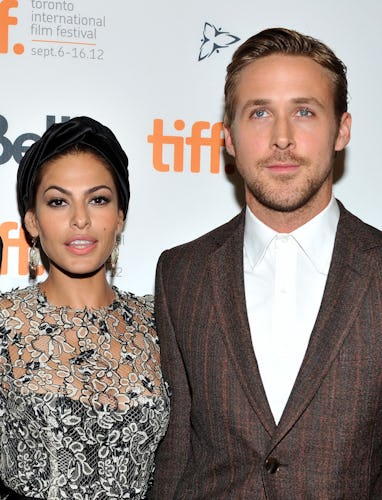 TORONTO, ON - SEPTEMBER 07: Actors Eva Mendes and Ryan Gosling attend "The Place Beyond The Pines" ...