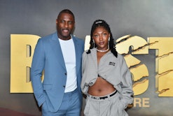 English actor Idris Elba (L) and daughter Isan Elba attend the "Beast" world premiere at Museum of M...