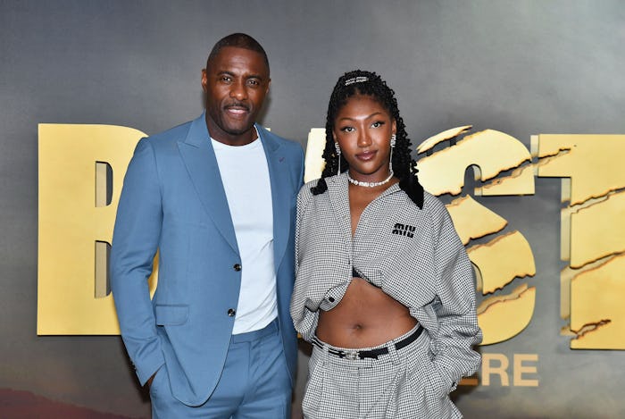 English actor Idris Elba (L) and daughter Isan Elba attend the "Beast" world premiere at Museum of M...