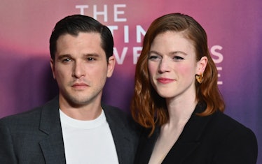 Scottish actress Rose Leslie and husband English actor Kit Harington attend the HBO premiere of "The...