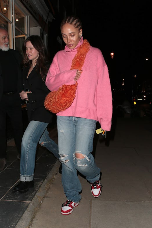 Adwoa Aboah seen on a night out at The Walmer Castle in Notting Hill on March 17, 2022 