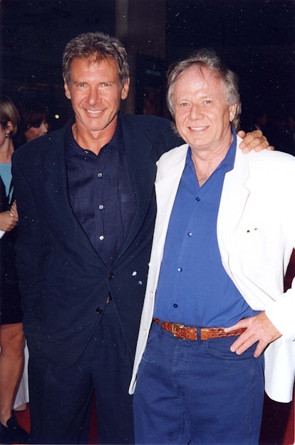 Harrison Ford and Wolfgang Petersen during "Air Force One" Premiere in Los Angeles, California, Unit...