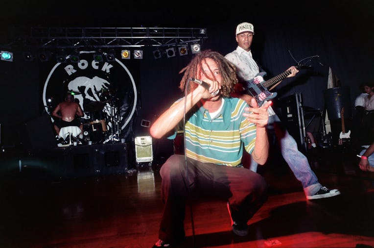 Zack de la Rocha and Tom Morello of Rage Against the Machine (Photo by Jeff Kravitz/FilmMagic, Inc)