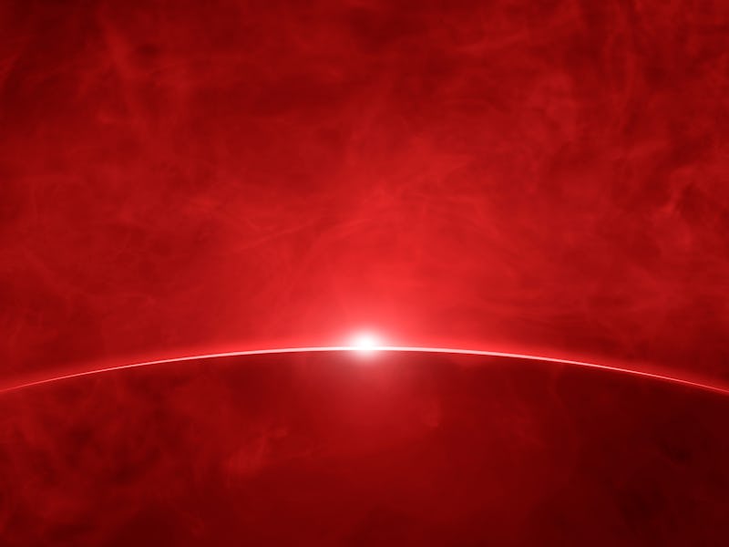 Red rays with smoke background.
