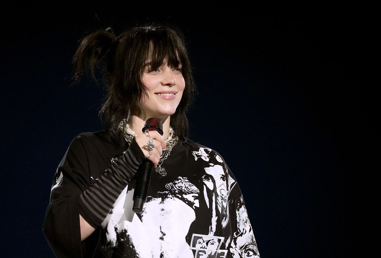 INGLEWOOD, CALIFORNIA - APRIL 08: Billie Eilish performs onstage during the "Happier Than Ever Tour"...