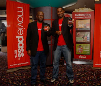 MoviePass co-founders Stacy Spikes (left) and Hamet Watt (right) at AMC in San Francisco, Calif., on...