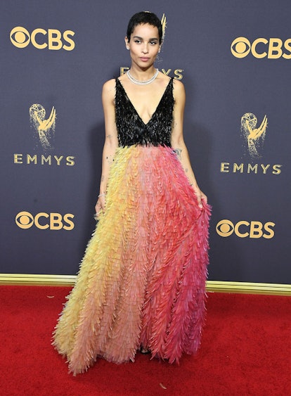 Zoë Kravitz at 2017 Emmys red carpet
