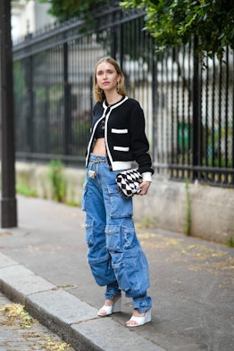 Pernille Teisbaek wears cargo jeans.
