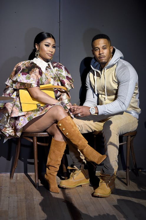 NEW YORK, NEW YORK - FEBRUARY 12: Nicki Minaj and Kenneth Petty attend the Marc Jacobs Fall 2020 run...