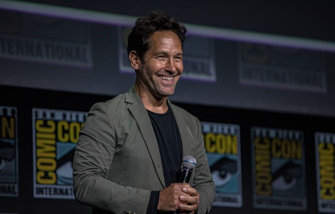 SAN DIEGO, CALIFORNIA - JULY 23: Paul Rudd speaks onstage at the Marvel Cinematic Universe Mega-Pane...