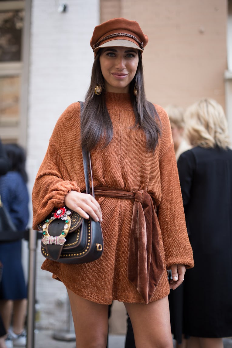 NEW YORK, NY - SEPTEMBER 10: Elizabeth Savetsky is seen attending Mansur Gavriel during New York Fa...