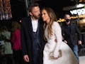 Before wearing three Ralph Lauren wedding gowns for her Georgia Wedding, Jennifer Lopez wore a white...