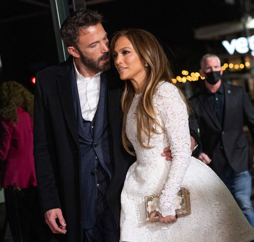 Before wearing three Ralph Lauren wedding gowns for her Georgia Wedding, Jennifer Lopez wore a white...