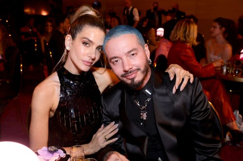 LAS VEGAS, NEVADA - APRIL 03: (L-R) Valentina Ferrer and J Balvin attend the 64th Annual GRAMMY Awar...