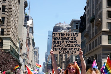 NYC Pride March 2022, Planned Parenthood supporters, If the Fetus is Queer Trans or Black, Manhattan...