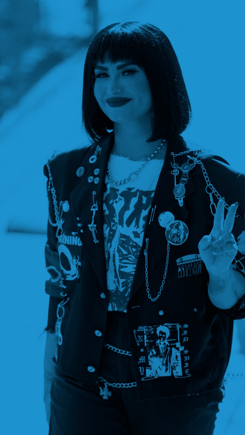 LOS ANGELES, CA - JULY 14: Demi Lovato is seen at "Jimmy Kimmel Live" on July 14, 2022 in Los Angele...