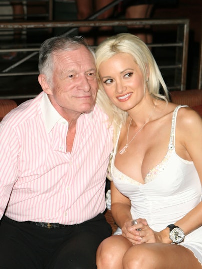 LOS ANGELES - JULY 18:  Playboy magazine founder Hugh Hefner and Playmate Holly Madison attend the P...