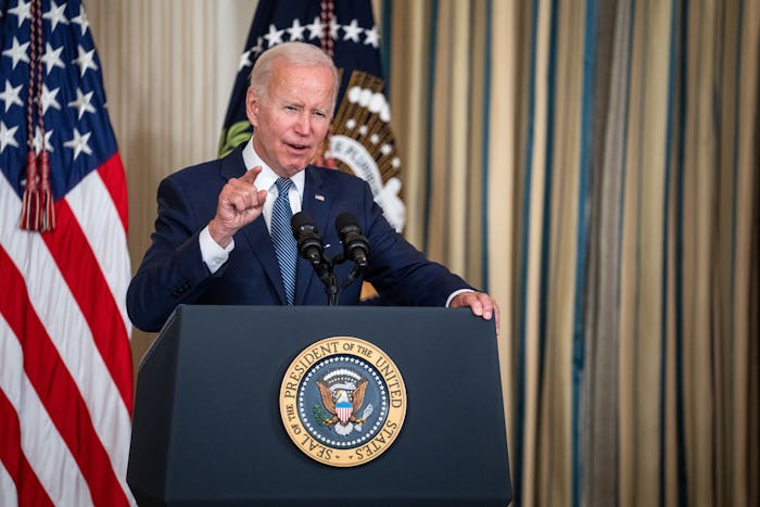 WASHINGTON, DC - AUGUST 16: President Joe Biden delivers remarks and signs H.R. 5376, the Inflation ...