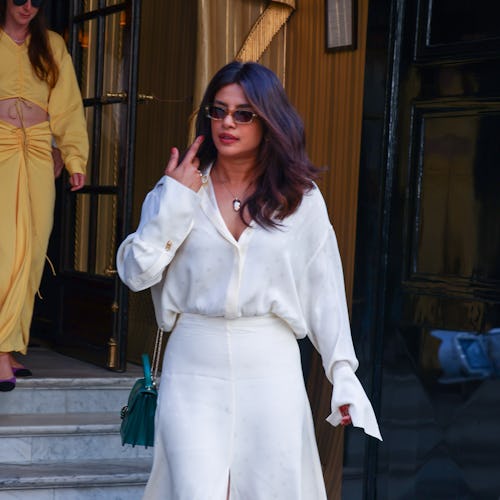 PARIS, FRANCE - JUNE 07: Priyanka Chopra is seen strolling near the Place Vendome on June 07, 2022 i...