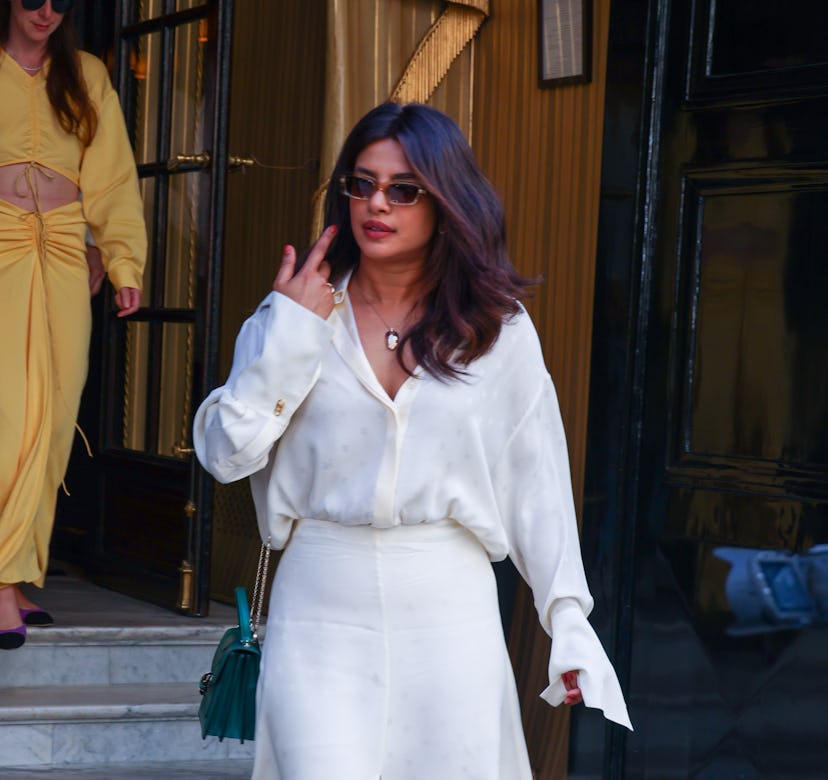 PARIS, FRANCE - JUNE 07: Priyanka Chopra is seen strolling near the Place Vendome on June 07, 2022 i...